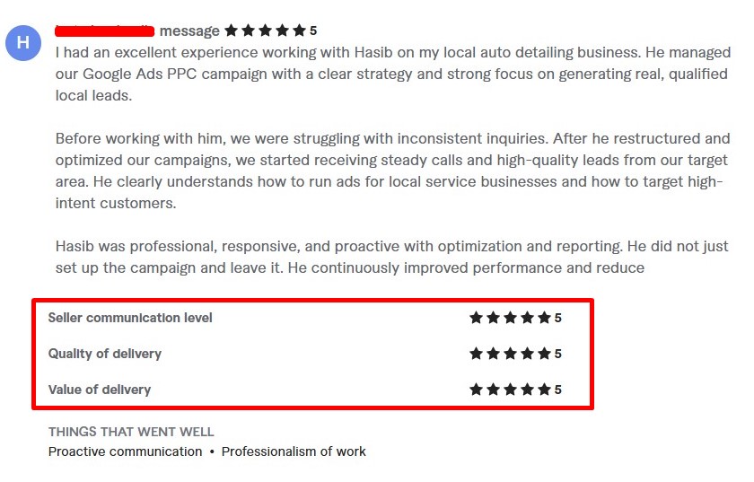 Client Review Screenshot 2